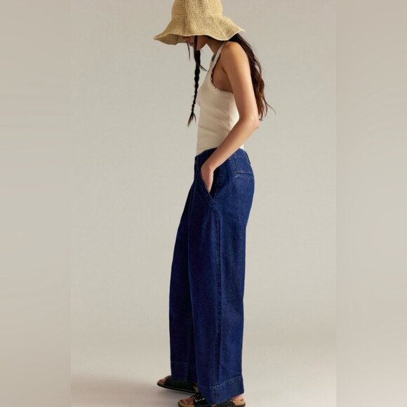 nwt FREE PEOPLE WE THE FREE ORVY new spin trouser jeans 28 short - Picture 3 of 3